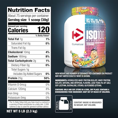 Dymatize ISO100 Hydrolyzed Protein Powder, 100% Whey Isolate Protein, 25g of Protein