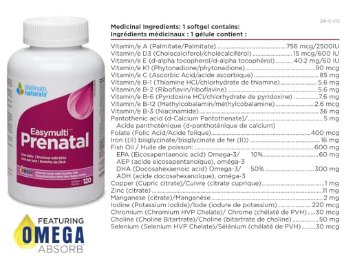 Platinum Naturals EasyMulti Prenatal, 120 CT