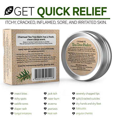 TEA TREE OIL BALM -100% All Natural | Great Cream for Soothing Irritations like Eczema