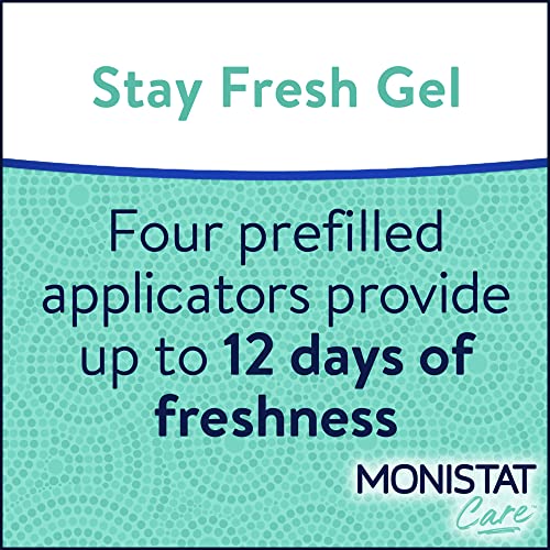 Monistat Stay Fresh Gel, Odor Eliminating Gel for Feminine Care, Fragrance Free Vaginal Gel, Prefilled