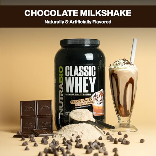 NutraBio Classic Whey Protein Powder- 25G of Protein Per Scoop - No Fillers, Artificial