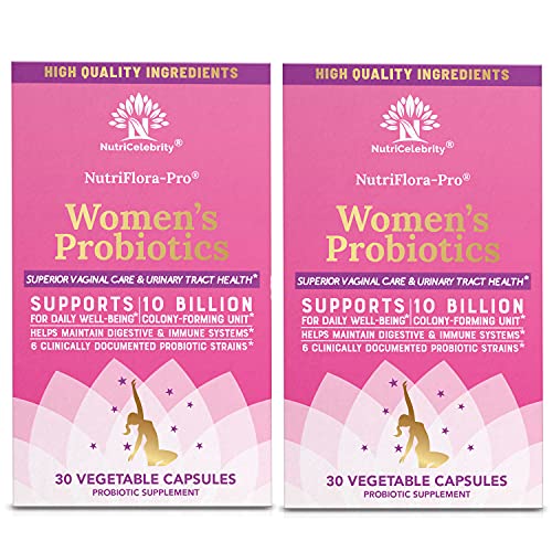 Nutricelebrity NutriFlora-Pro Probiotics for Women - Support Vaginal, Urinary Health