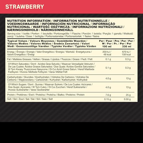 Optimum Nutrition High Protein Shake Bottles, Ready To Drink Healthy Snacks, No added