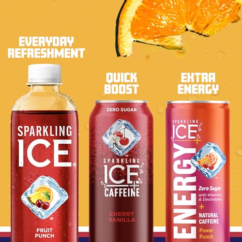 Sparkling Ice, Fruit Punch Sparkling Water, Zero Sugar Flavored Water, with Vitamins