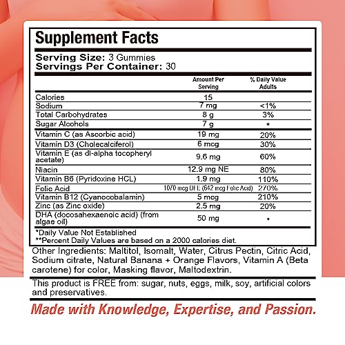 Health Dose Prenatal & Postnatal Vitamins for Pregnant and Lactating Women, DHA & Folic Acid