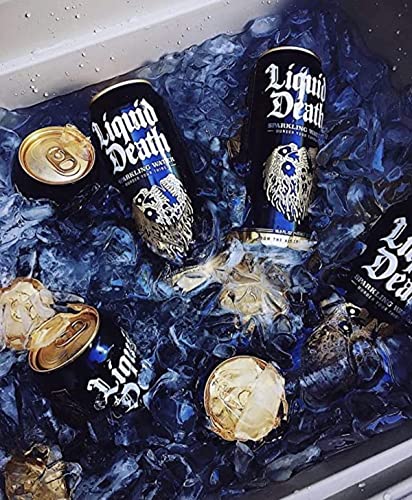 Liquid Death Sparkling Mountain Water, 16.9 oz Tallboys (18-Pack)