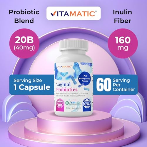 Vitamatic Vaginal Probiotics 20 Billions for Women pH Balance & Odor Control