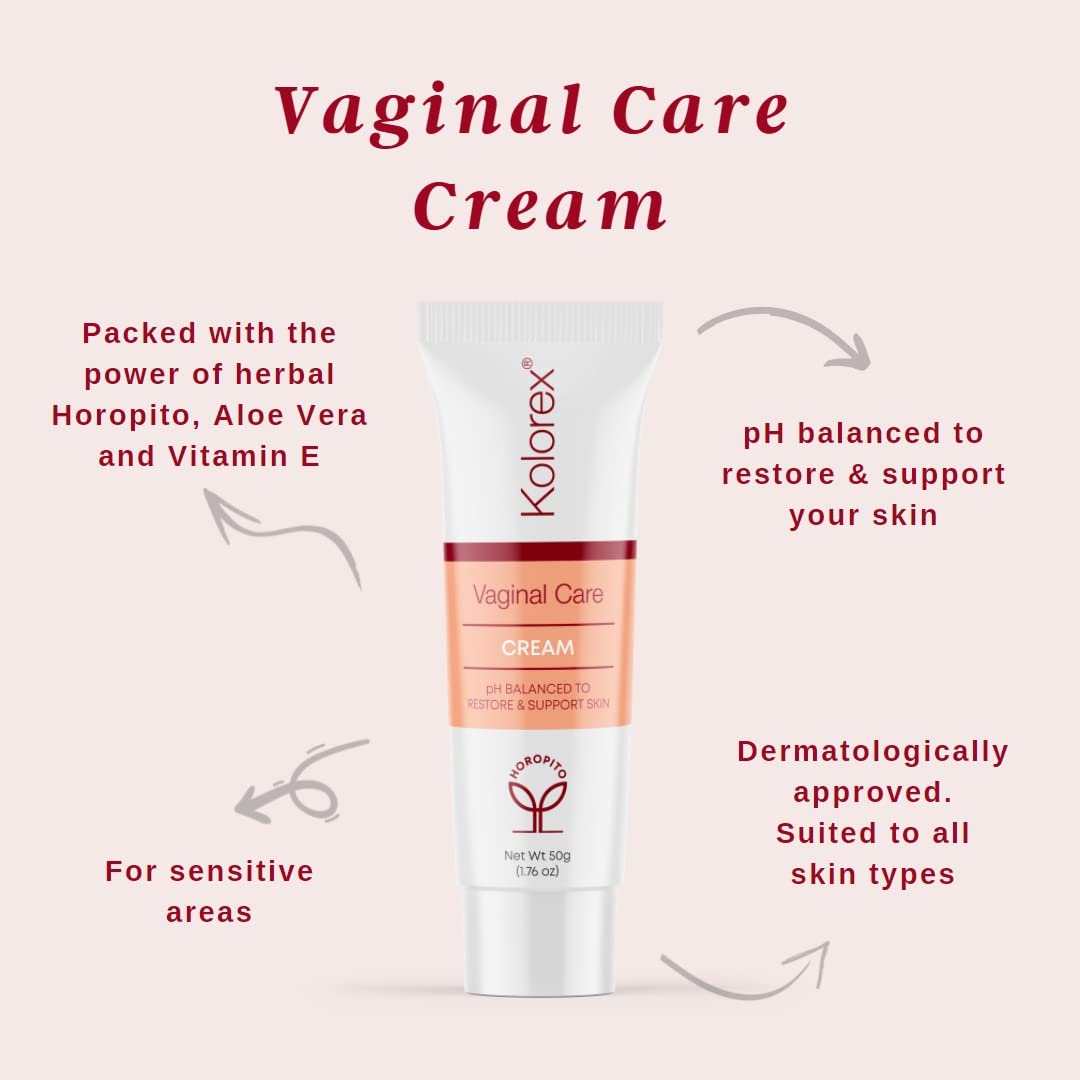 Kolorex® Vaginal CareCream, Natural Herbs soothes Intimate Areas, Replenish Sensitive Skin.