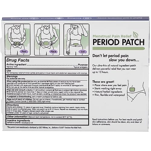 HealthWise Menstrual Pain Relief Period Patch | 10% Menthol | Strong, Soothing Relief