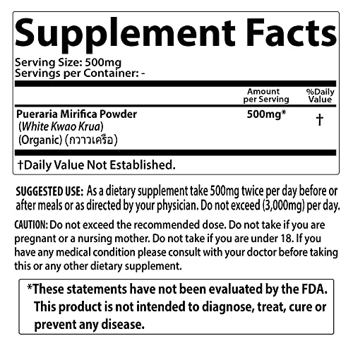 Potent Pueraria Mirifica White Kwao Krua Kao Powder, Promotes Natural Breast Enhancement