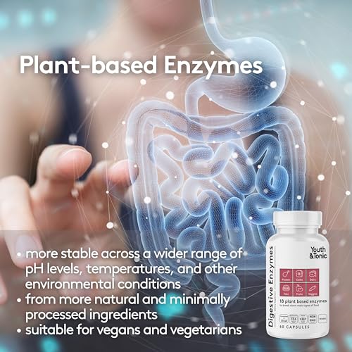 Youth & Tonic Enzymes for Digestion Full Spectrum for Bloating, Gut Health & Digestive Support