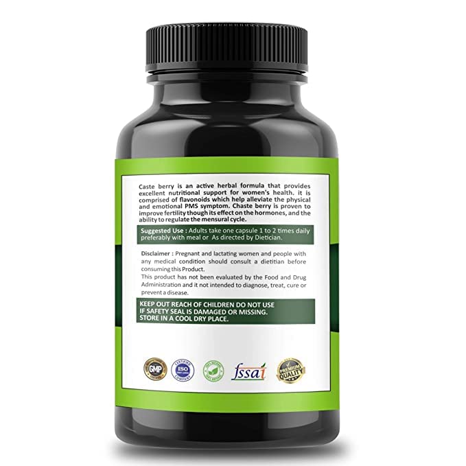 Organic Vitex Chasteberry Extract, Helps Sooth Symptoms of PMS and Menopause, 60 Capsules