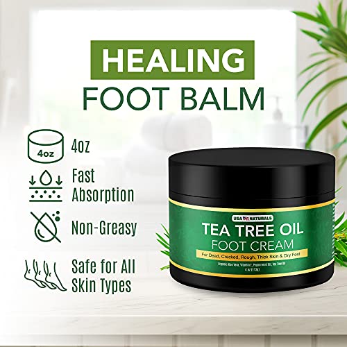 Tea Tree Oil Foot Cream For Dry Cracked Heels Repair - Natural Foot Cream For Dry Cracke