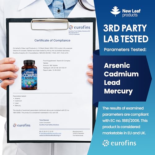 Vitamin B Complex - 365 Small Tablets (One Year Supply) High Strength All 8 B Vitamins