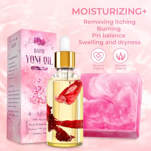 Yoni Soap Bars & Natural Yoni Oil Set, Natural Yoni Oil Vaginal Wash for Women Feminine Wash