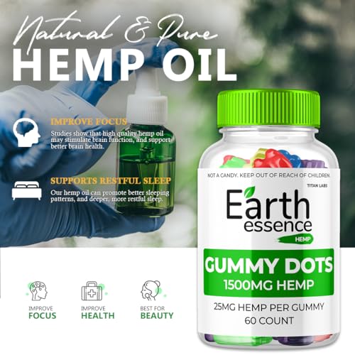 (2 Pack) Earth Essence Gummies, Earth Essence Gummy Dots, Earth Essence Hemp Gummies Supplement
