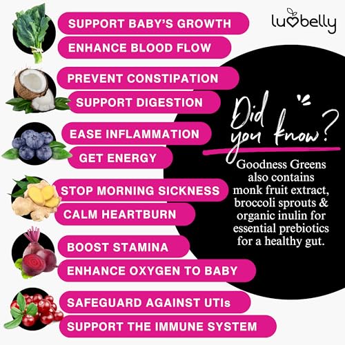 Prenatal Superfood Green Drink I Dietician Created for Pregnant Women I Organic Veggies & Fruit - Folate