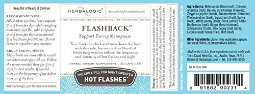 Herbalogic - Flashback Herb Capsules - Natural Relief for Menopausal Hot Flashes, Night Sweats, Sleeplessness