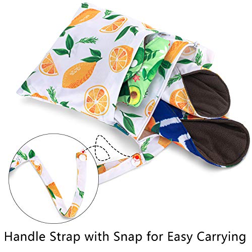 Teamoy 10pcs Cloth Panty Liners, Reusable Sanitary Pads with Wet Bag, Washable Cloth Menstrual Pads