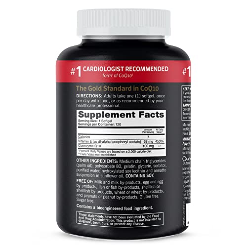 Qunol CoQ10 100mg Softgels, Ultra CoQ10 100mg, 3x Better Absorption, Antioxidant