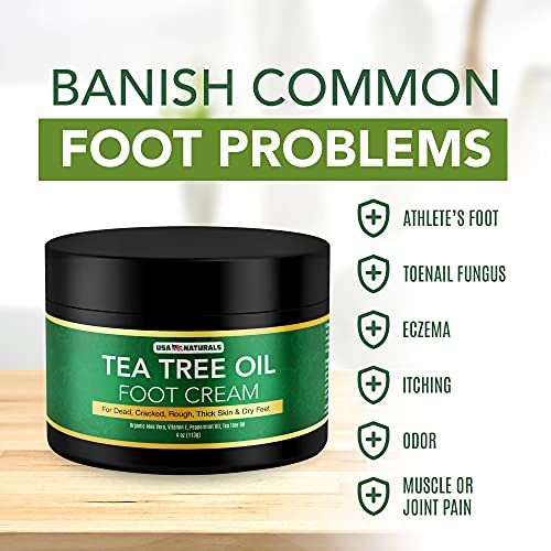Tea Tree Oil Foot Cream For Dry Cracked Heels Repair - Natural Foot Cream For Dry Cracke