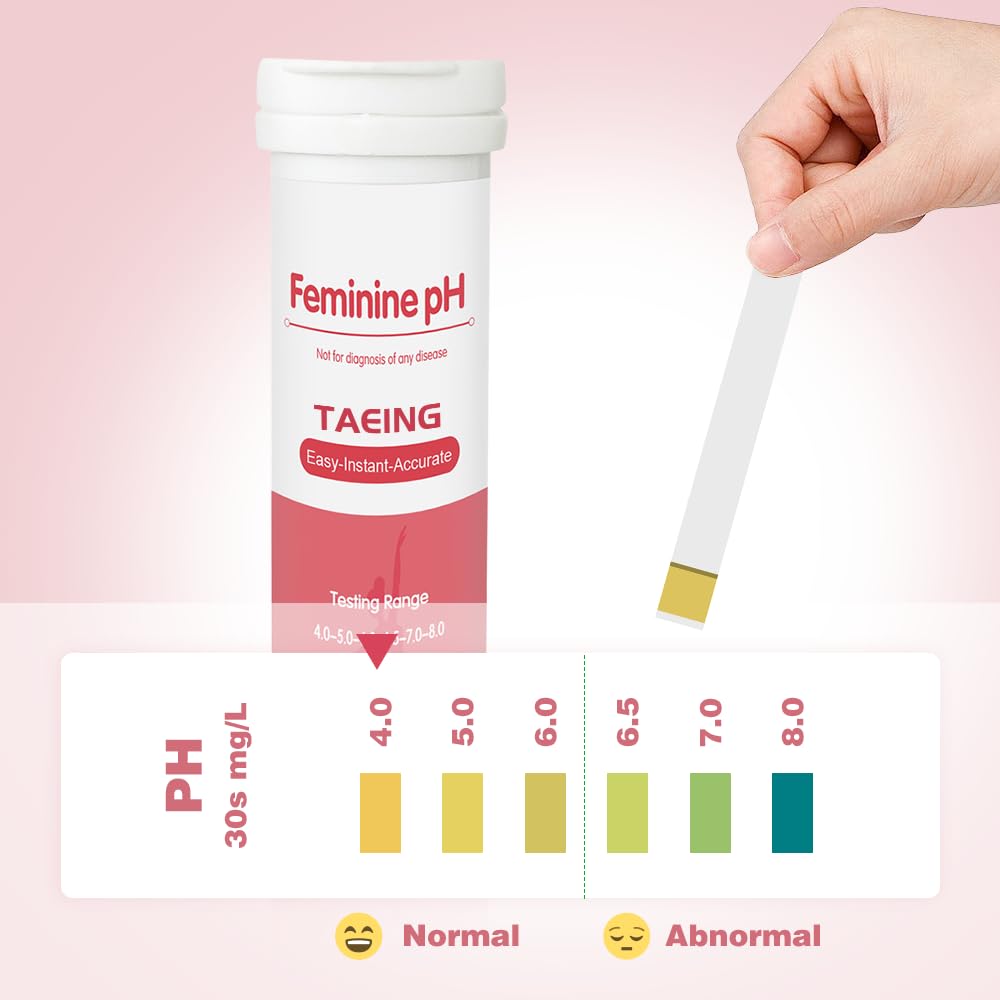 TAEING Vaginal Health pH Test Strips, 100pcs Feminine pH Test for Women, pH-Balance Monitor