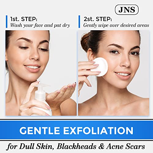 JOELLYNE NATURALS Glycolic Acid Peel Pads - 50 Count, Natural AHA Exfoliating Pads for Acne