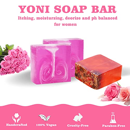 Yoni Soap Bars Yoni Wash Set Of 4, Feminine Wash Ph Balance for Women Vaginial Deodorants