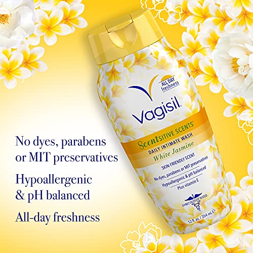 Vagisil Feminine Wash for Intimate Area Hygiene, Scentsitive Scents, pH Balanced and Gynecologist Tested