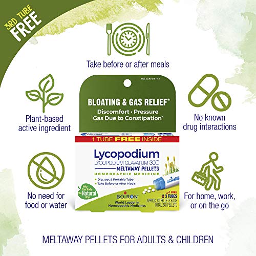 Boiron Lycopodium Clavatum 30C Homeopathic Medicine for Relief from Bloating, Gas Relief