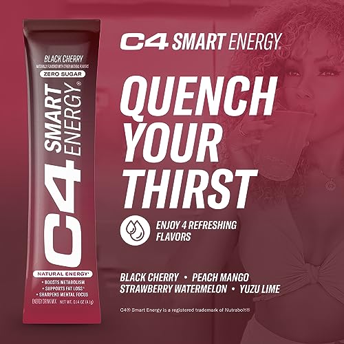 C4 Smart Energy Powder Stick Packs - Sugar Free Performance Fuel & Nootropic Brain