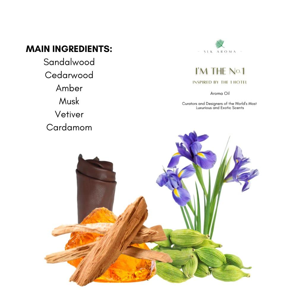 SLK Aroma - The No. 1 - Niche Blend of Essential Oils - Sandalwood, Cedarwood, Amber, Musk