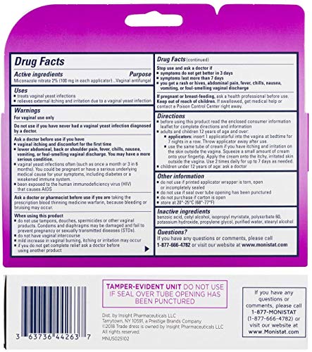 Monistat 7-Day Yeast Infection Treatment | Cream with Disposable Applicators