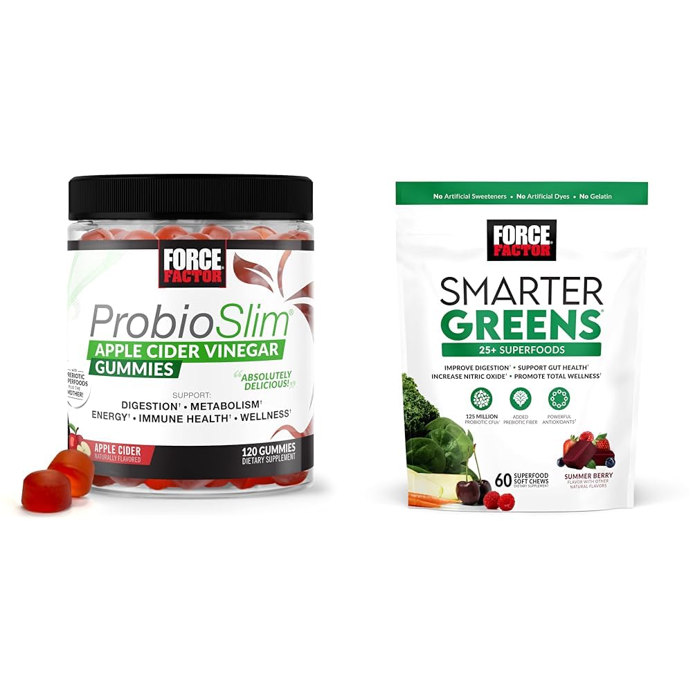 Force Factor ProbioSlim Apple Cider Vinegar Gummies with Organic, LactoSpore 