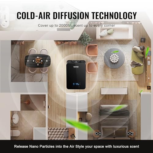 VEVOR Upgrade HVAC Scent Diffuser, Smart Scent Air Machine for Home, 180ML with Cold Air Technology