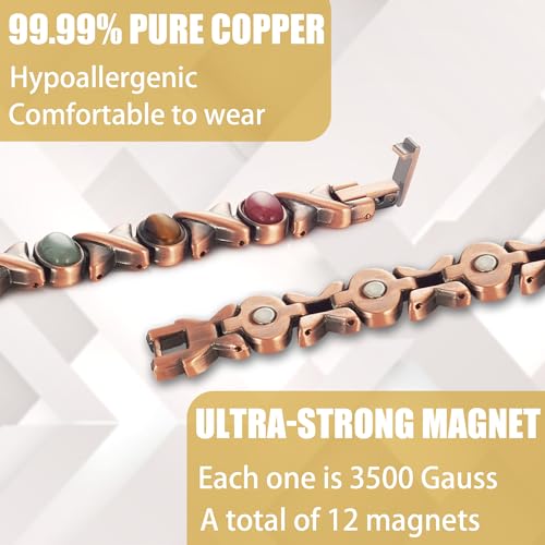 MagVIVACE Copper Anklet for Women for Arthritis and Joint, Magnetic Therapy Ankle Bracelet, Jewelry Gift