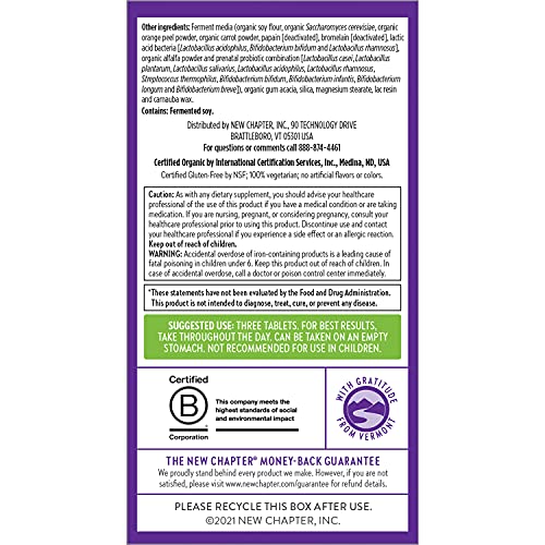 New Chapter Advanced Perfect Prenatal Vitamins - 96ct, Organic, Non-GMO Ingredients