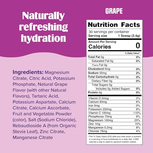 Ultima Replenisher Daily Electrolyte Drink Mix – Grape, 30 Servings – Hydration Powder