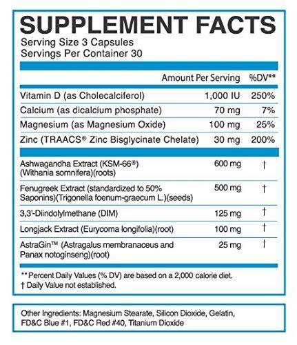 eFlow Nutrition Enflux Natural T Support with KSM-66 Ashwagandha - Supplement