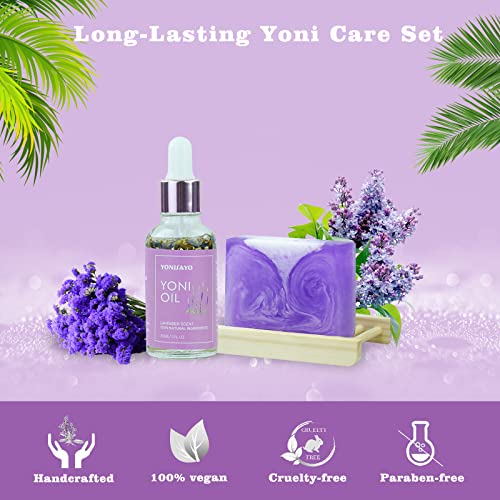 Yoni Wash Yoni Oil Yoni Soap Set, 5.29oz Yoni Soap Bar, 2 * 30ml Feminine Oil, 6.7 fl.oz Feminine Wash