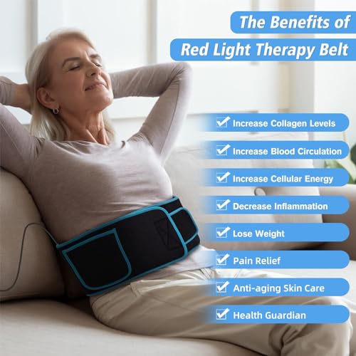 Red Light Therapy Near Infrared Light Therapy Wrap Belt for Body with Timer for Waist Back Shoulder