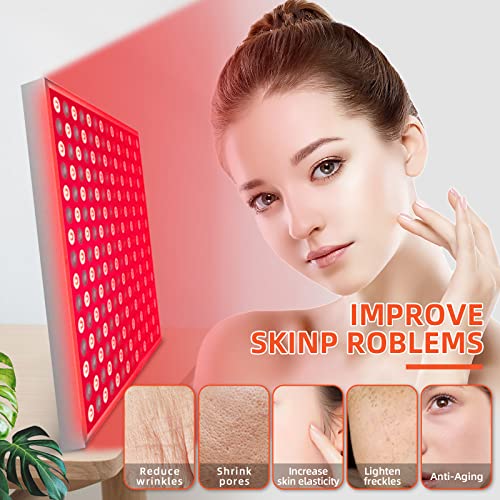 TherapSky Red Light Therapy Device 45W LED Red Infrared Light Therapy Lamp w/Remote Control and Timer