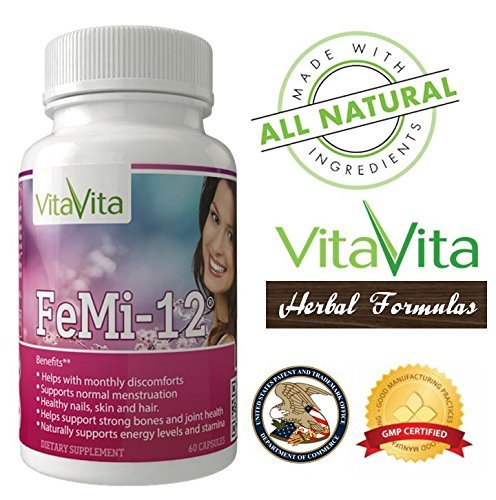 FeMi-12, Helps Alleviate Women's Monthly Period Discomforts & Supports Normal Menstruation (60 Capsules)