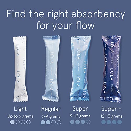 LOLA Organic Cotton Tampons, 60 Count - Super Plus Tampons, Period Feminine Hygiene Products