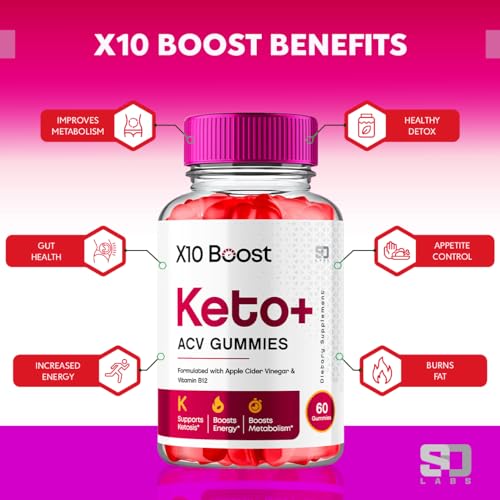 (2 Pack) X10 Boost Keto ACV Gummies Advanced Weight Loss, X10 Boost Keto