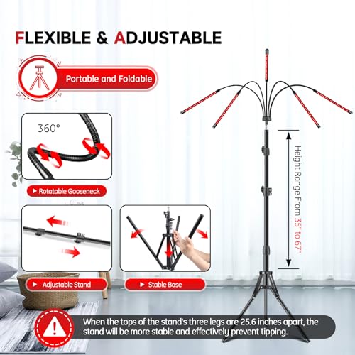Red Light Therapy Lamp, 150 LEDs Infrared Light Therapy with Adjustable Stand - 660nm Redlight