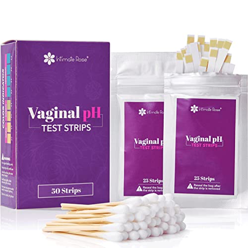 Intimate Rose Boric Acid Suppositories and pH Test Strips for Women (50 Strips) Bundle.
