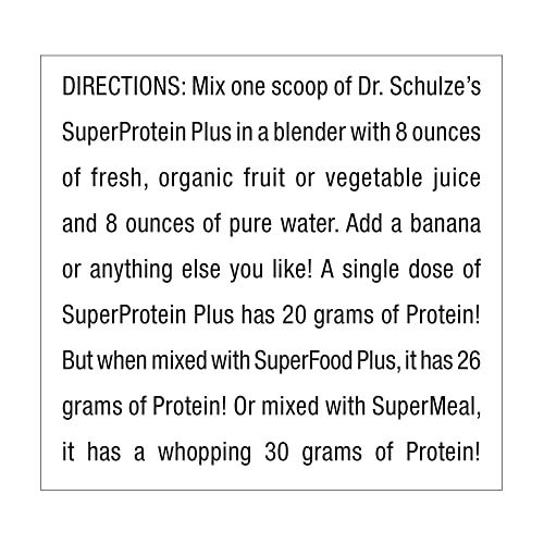 Dr. Schulze's | SuperProtein Plus | 100% Plant Protein Concentrate | Organic Powder Mix
