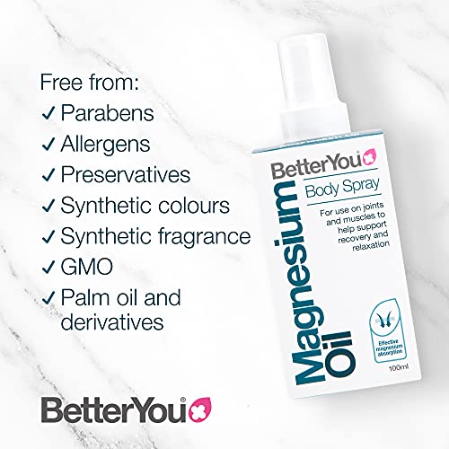 BetterYou Magnesium Oil Body Spray, Pure and Natural Source of Magnesium Chloride