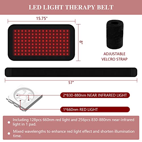 Red Light Therapy Belt, Infrared Light Therapy Wrap Red Light Therapy Device for Body, Pain Relief